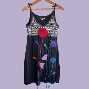 Vintage Y2K Leopards & Roses Boho Cottagecore Dress